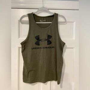 Under Armour Men’s Loose Fit Tank Top – Size Small – Army Green